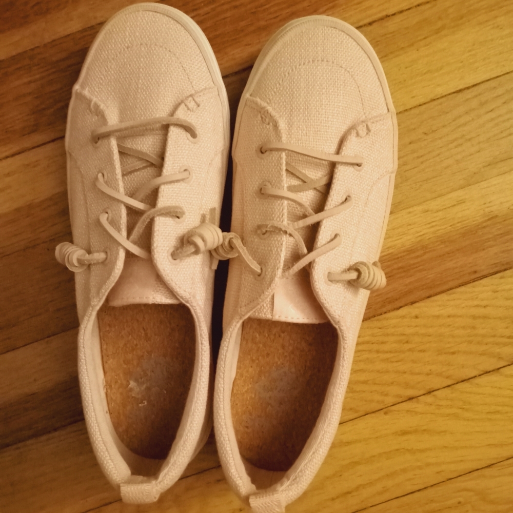 Womens Sperry Casual Blush Pink Canvas Sneakers Size 9